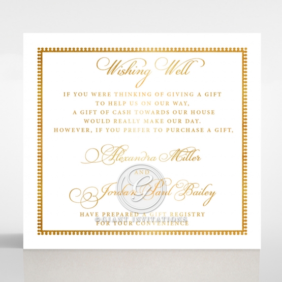 Royal Lace with Foil wishing well stationery card design