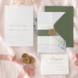 Embossed Ivory Garden Romance with Foil - Wedding Invitations - WP-IC30-BLBF - 184982