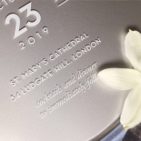 Silver Chic Charm Acrylic Wedding Invite Design