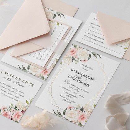Floral invitation cards
